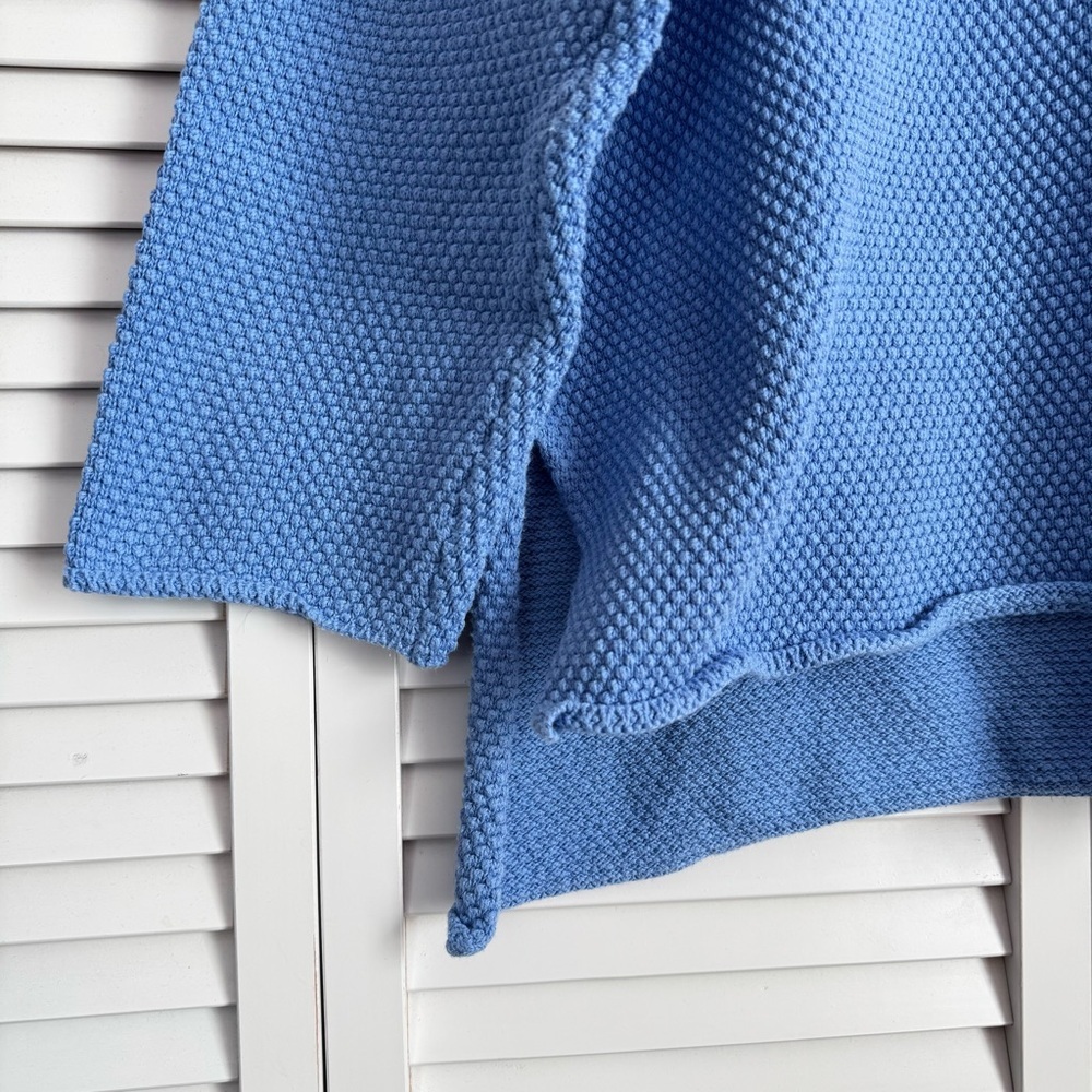 Free People Beach Hailee Waffle Knit Sweater Top Oversized Blue Slouchy Size XL - Picture 6 of 11